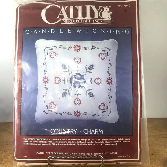 Cathy Needlecraft Inc Candlewicking Other - Cathy Needlecraft Candlewicking Country Charm 14x14 Pillow Kit
